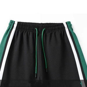 Ensemble de survêtement sportif unisexe blanc, vert et noir, blocs de couleur, manches longues, fermeture éclair, col montant, vêtement d'automne respirant en polyester - Product Image 6