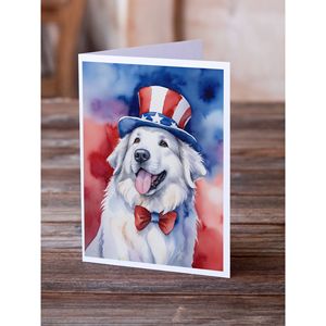 Grandes Pyrénées patriotique américain fantaisiste A7 cartes vierges Pack 8 avec enveloppes 5x7 cartes de voeux de taille - Product Image 2