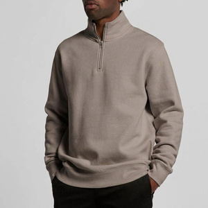 Sweat-shirt à col zippé en molleton French Terry, coupe décontractée, en coton, style streetwear, vêtements personnalisés avec étiquette privée pour les marques de vêtements - Product Image 2