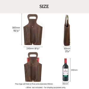 Porta Vino de Cuero Genuino Adventure, Bolsa de Transporte de Vino de Cuero Premium para una Sola Botella, para Picnic, Viajes, Regalo LEB-0078 - Product Image 2