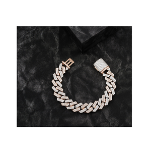 Contemporary Cuban Link <b>Bracelet</b> 925 Sterling Silver Iced Diamond Style Unisex Jewelry for Trendy Fashion Lovers - Product Image 1