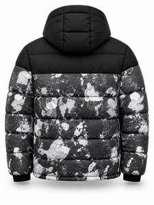 <b>Men's</b> Black Hooded Puffer <b>Jacket</b> Winter Warm Waterproof Quick Dry Windproof <b>Smart</b> Casual Zipper Front Polyester Wadding Regular - Product Image 4