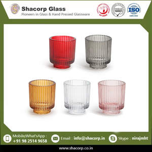 Vente en gros de porte-bougie en verre côtelé décoratif pour les intérieurs de maisons de luxe, les mariages et la décoration de table - Product Image 6