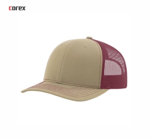 Gorra Trucker Richardson de 6 Paneles Personalizada en Beige y Rojo, Unisex, Ajustable, de Malla Transpirable, Impermeable, con Bordado, para Invierno, Aire Libre y Uso Casual - Product Image 1
