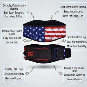 Ceinture de soutien lombaire QST pour haltérophilie, réglable, respirante, noire et rose, en néoprène antidérapant pour entraînement de force - Product Image 2