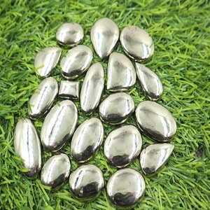 Pyrite naturelle cabochon, pierres précieuses en vrac pour la fabrication de bijoux, formes variées, jeu de couleurs, par gramme, Pyrite dorée INDIA GEMS, tiers - Product Image 3