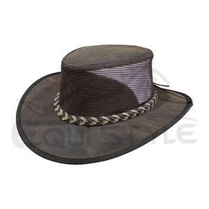 Bulk Quantity Leather Western <b>Hat</b> Mesh Crown Braided <b>Band</b> Breathable Unisex 56 58CM Outdoor Summer Cowboy Country <b>Hat</b> - Product Image 2