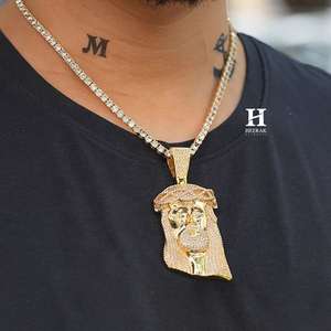 Colgante Personalizado con Diamantes Cultivados en Laboratorio, Diseño de Jesús, Oro 14K, Joyería Hip Hop, Diamante VVS CVD, Moissanita, Amuleto 3D para Hombre - Product Image 6