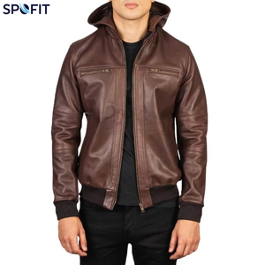 OEM Wholesale Custom Logo <b>Zip</b> Oversized Genuine Sheep Skin Stand Winter Men Designer Motorcycle Jacket Windproof Waterproof Dyed - Product Image 2
