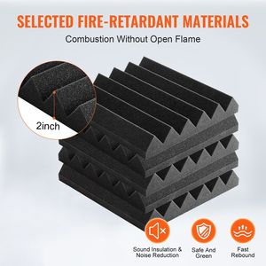 Confezione da 36 Pannelli Fonoassorbenti ad Alta Densità 12 X 12 X 2 Pollici, Pannelli Insonorizzanti per Pareti con Resistenza al Fuoco - Product Image 3