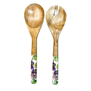 Juego de tenedores de madera para ensalada al por mayor de fábrica, utensilios de cocina de madera orgánica para el hogar, herramientas para servir ensalada - Product Image 3