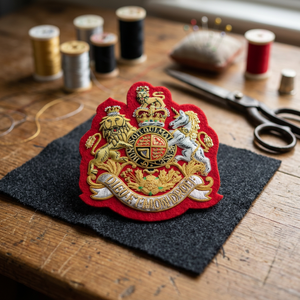 Custom Embroidered Royal Badge Patch <b>Sew</b>-On Fabric Badge For Garment Classical Style - Product Image 2