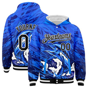 Veste de baseball à capuche personnalisée avec nom et numéro, orange et noire, en polaire pour homme, impression par sublimation, vêtements de sport décontractés, vêtements d'automne - Product Image 4