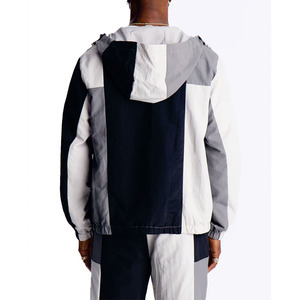 Streetwear Color Block Windbreaker <b>Lightweight</b> Hooded Track <b>Jackets</b> Custom Sportswear Nylon Windbreaker OEM <b>jacket</b> for men USA - Product Image 6