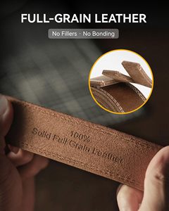 Full Grain Leather <b>Belt</b> for Men, <b>Work</b> <b>Belts</b> for Men Heavy Duty, Daily Wear for Jeans Pants - Product Image 2