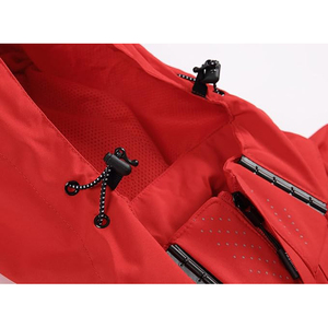เสื้อแจ็คเก็ตพัฟเฟอร์กันน้ำสีแดงสำหรับผู้ชาย มีฮู้ด ปิดด้วยซิป สไตล์สปอร์ต เหมาะสำหรับฤดูหนาว ทรงปกติ ผลิตจากโพลีเอสเตอร์ - Product Image 3