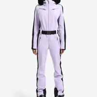 Combinaison de ski une pièce professionnelle pour femmes, imperméable, coupe-vent, combinaison thermique d'hiver, coupe ajustée, à capuche, vêtements de sport d'extérieur