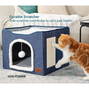 บ้านแมวแบบ 2-in-1 รูปทรงลูกบาศก์ - Product Image 4