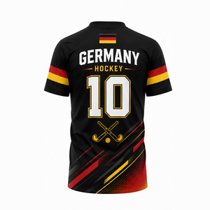 Germany Inspired Field Hockey Jersey Sublimated Team Sports Shirt Quick Dry Breathable Hockey Uniform OEM ODM Athletic Training - Product Image 2