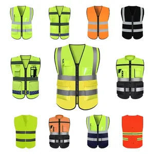 Gilet de sécurité réfléchissant haute visibilité en jaune, orange, bleu, rouge, vert pour vêtements de travail pour hommes - Product Image 3