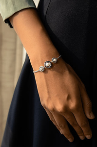 Bracelet chaîne minimaliste en argent sterling 925 avec perle d'eau douce sertie pour femme, à porter au quotidien - Product Image 3