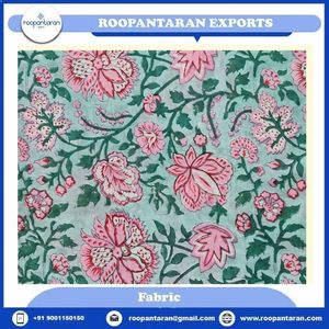 ผ้าฝ้ายพิมพ์ลายดอกไม้สีเขียวมิ้นท์ทันสมัยล่าสุด ผ้าทอพิมพ์ลายบล็อกจากเมืองชัยปุระ 20 ชิ้น สำหรับตัดเย็บชุดสตรี - Product Image 2