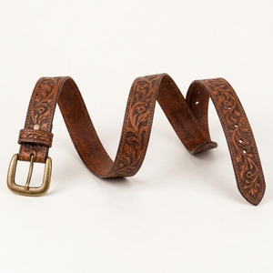 Handcrafted Leather Classic <b>Buckle</b> Style Ideal For <b>Cowboy</b> Outfits Jeans And Everyday Fashion Leather Handtooled <b>Belts</b> Premium - Product Image 6