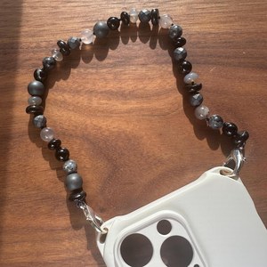 Cuentas de Obsidiana con Estilo Estético Tierra de Medianoche, Amuleto de Cristal Ahumado, Joyería Neutra Oscura, Correa Luminosa de Obsidiana, Estilo con Cuentas de Moonrock - Product Image 4