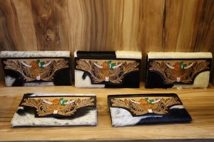 Rcowhide กระเป๋าสตางค์หนังแบบพับสามทบกระเป๋าคลัทช์หนังวัวสำหรับผู้หญิงใช้ประจำวันสำนักงานช้อปปิ้ง - Product Image 5