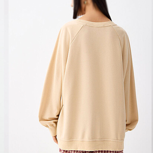 Women's Casual Loose Fit Crew Neck Sweatshirt with Decorative Embroidery Detail, <b>Long</b> <b>Sleeve</b> Pullover <b>Top</b> for Wholesale Apparel - Product Image 3