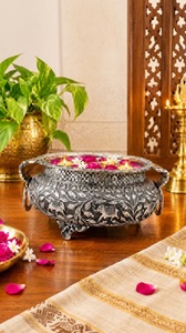 กระถางดอกไม้ตกแต่งลายดอกไม้แบบละเอียดอ่อนสไตล์ชาฮี - Product Image 4