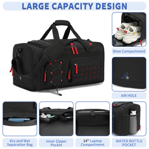 Modern Look Gym Duffle Bags Sleek Design Workout Bag For Unisex Fitness Durable Travel Duffel Bag High Quality With Wet Pocket - Product Image 2