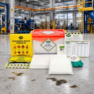 Kit de Réponse aux Déversements d'Huile SABER, Boîte Transparente avec Couvercle Rouge, Modèle Portable de Contrôle des Fuites Industrielles SO10-SK/CB - Product Image 4