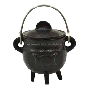 Caldero Decorativo de Hierro Fundido con Triple Luna, Tapa y Asa, Quemador de Incienso Vintage para Brujería, a un Excelente Precio al por Mayor - Product Image 2