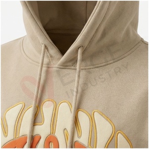 Conjunto Deportivo Unisex Beige con Capucha, Manga Larga, Logotipo con Letras Impresas, Ropa Casual de Otoño, Transpirable, Corte Regular para Adultos - Product Image 4