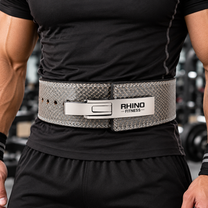 Rhino Fitness Gym Wear Adjustable Weightlifting Belt Neoprene Textured Metal Buckle Lumbar <b>Waist</b> Support Wrap-around - Product Image 1