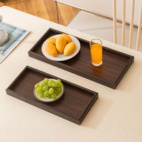 Lot de 3 plateaux en bois d'acacia Plateau en bois robuste pour la cuisine et la salle à manger Parfait pour servir des biscuits Snacks Bonbons Fruits secs et desserts