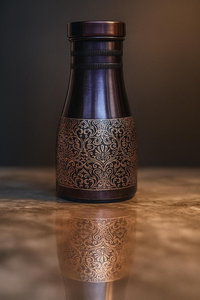 Handcrafted Black and Gold Copper <b>Water</b> <b>Bottle</b> Premium Ayurvedic Drinkware Traditional <b>Metal</b> Hydration <b>Bottle</b> - Product Image 6