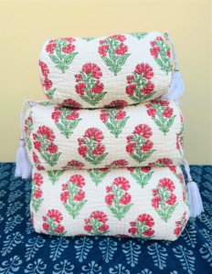 Bolsa de Cosméticos Acolchada de Algodón Ecológica Resistente al Agua con Estampado de Peces, Cierre de Cremallera, Plegable, Estilo Vintage, Grande - Product Image 2