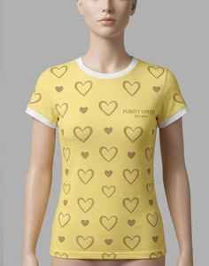 เสื้อยืดผู้หญิงผ้าโพลีเอสเตอร์น้ำหนักเบา ชุดออกกำลังกาย ตกแต่งขอบตัดสี - Product Image 1