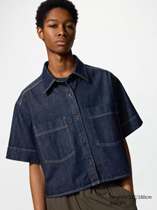 Débardeurs en denim pour femmes, coupe ample, manches courtes, tissu en denim de coton léger et rigide, élégant et respirant - Product Image 2