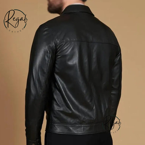 Chaqueta de cuero negra para hombre, estilo blazer vintage, para hombre y mujer - Product Image 5