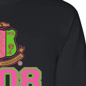 T-shirt noir à manches longues avec imprimé graphique 1908, col rond, décontracté, haut pour femme, mode streetwear, vêtement pour tous les jours - Product Image 4