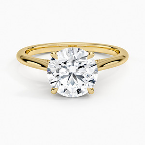 Anillo de Compromiso con Diamante Cultivado en Laboratorio, Corte Redondo Brillante, Diseño de Halo Oculto y Lujo en Oro - Product Image 1