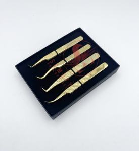 Venta al por mayor 100% de acero inoxidable de alta calidad pinzas de extensión de pestañas con punta de fibra Lash Premium pinzas de pestañas - Product Image 2