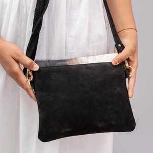 Nouveau vrai cheveux sur cacher métallique fourrure cuir sac à bandoulière Style occidental daim cuir moyen pierre fronde sac à main femmes cadeaux - Product Image 5