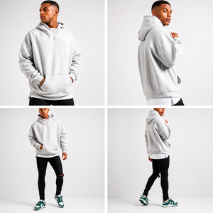 Nueva Sudadera con Capucha 100% Algodón, 550gsm, Transpirable, de Color Sólido para Hombre, con Bolsillo Frontal con Logotipo, Diseño Personalizable con Impresión Múltiple - Product Image 2