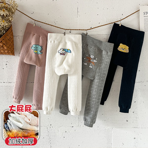 Vêtements d'extérieur d'hiver en cachemire thermique épais duveteux pour bébé, pantalons mignons animaux, Leggings chauds d'hiver pour bébé - Product Image 2