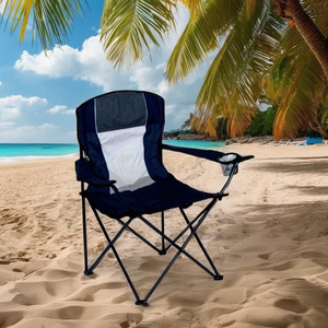 \<strong\>Vietnam\</strong\> Modern Design \<strong\>Folding\</strong\> Camping \<strong\>Chair\</strong\> with Cup Holder Wholesale Metal Mesh From Manufacturer for Beach Picnic - Product Image 1