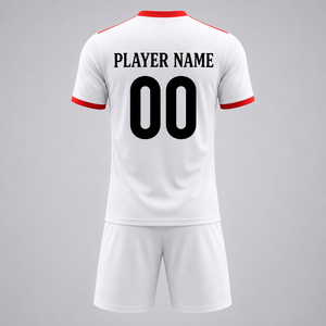 Custom White Soccer Uniform Set Quick Dry Football Team Jersey Shorts for <b>Men</b> Training Match Sportswear - Product Image 2